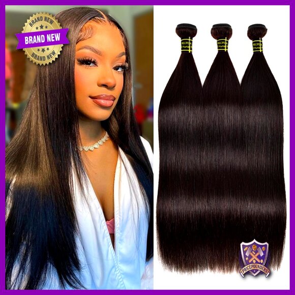 100% Brazilian Virgin Human Hair Extensions 24-28 Inch Straight Bundles